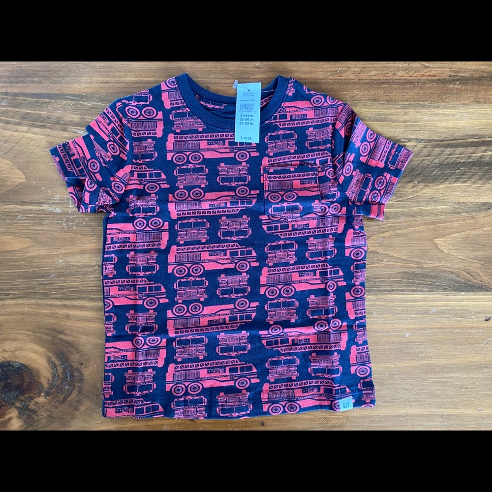 Toddler Size 2 Fire Truck Shirt Gap